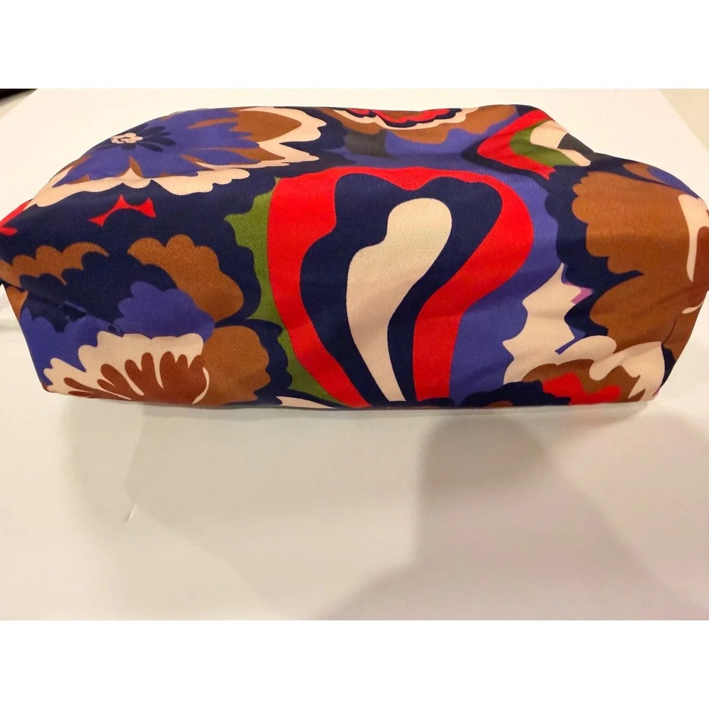 Vera Bradley Cosmetic Bag Large Floral Makeup Pouch Zip Travel